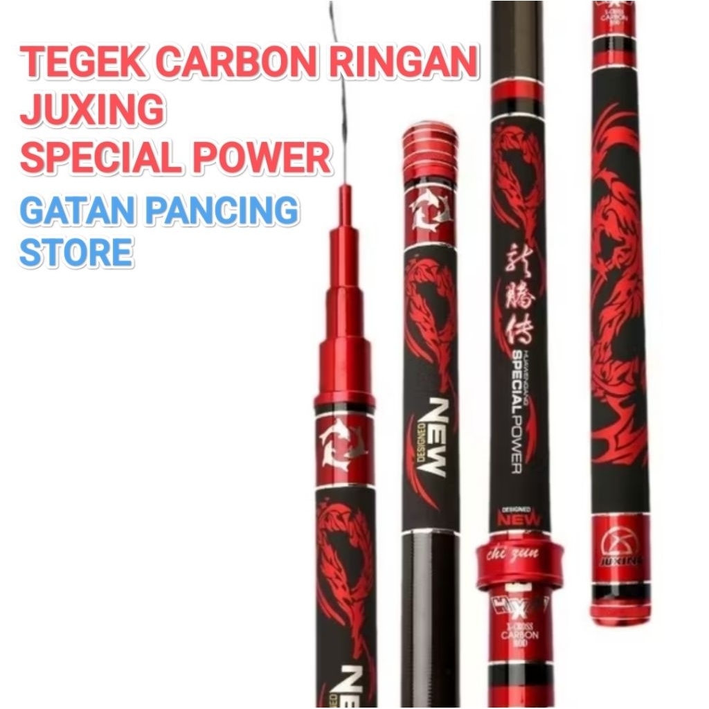Joran Tegek Carbon Ringan JUXING Special Power free Ruas Ujung cadangan