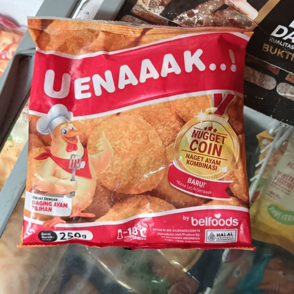 

Nugget Uenaak Belfood Ayam Bentuk Reguler 500grm /250grm Zabir Frozen Food