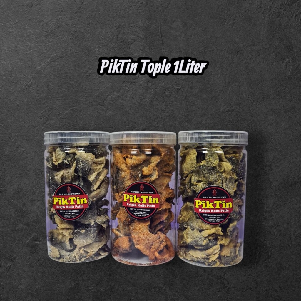 

Keripik kulit ikan patin gurih renyah kemasan toples 1Liter