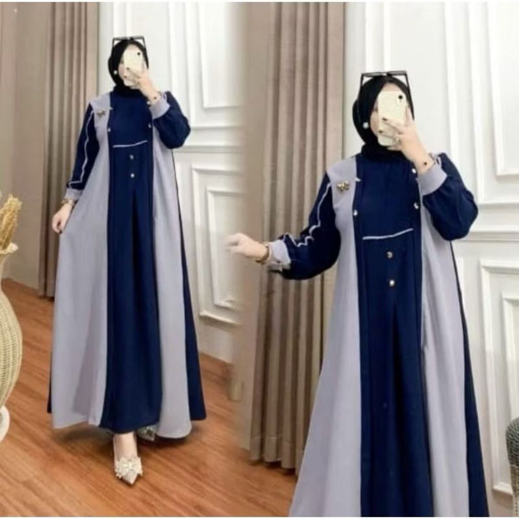 Gamis syari Medina Khalifah//gamis wanita terbaru//gamis mewah//BISA COD