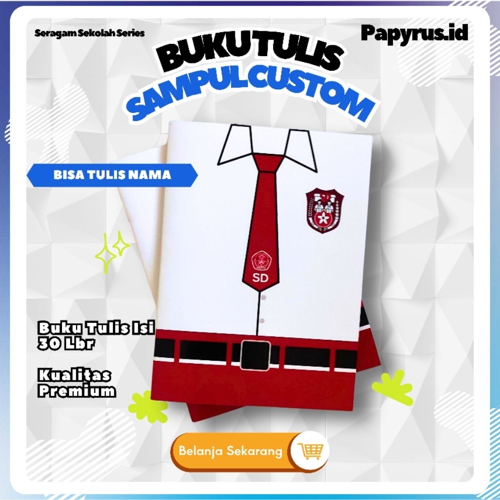 

BUKU TULIS SEKOLAH CUSTOM SERAGAM SEKOLAH MURAH/ISI 30 LEMBAR/MURAH DAN BISA NAMA