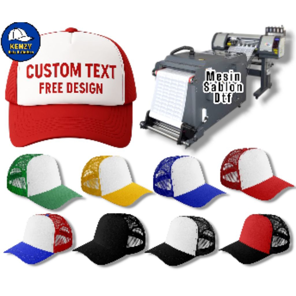 CUSTOM SABLON /TOPI JARING CUSTOM /TOPI TRUCKER POLOS /TOPI BISBOL /TOPI SABLON DTF/ TOPI SABLON MES