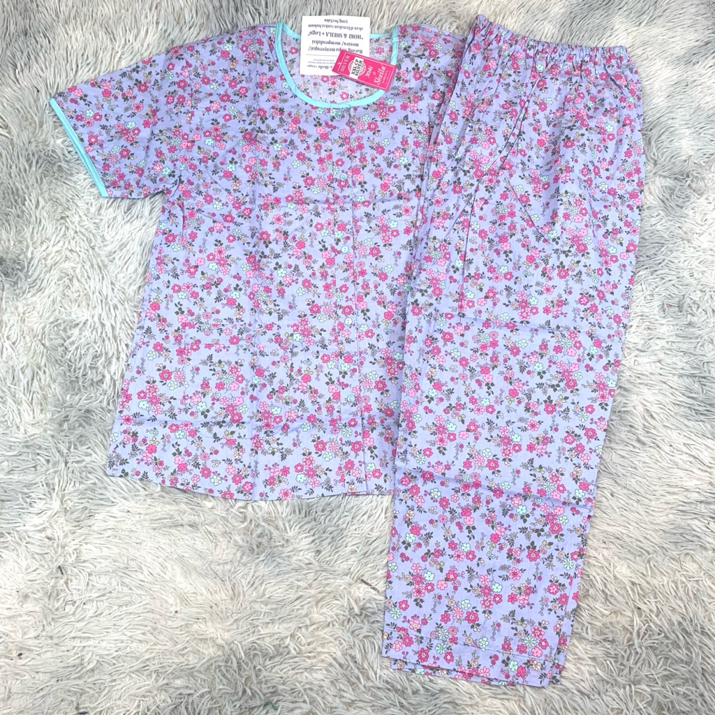 Tebobok - Jumbo Hoki & Sheila Sabata Model CP Lebel Pink | Baju Tidur Piyama