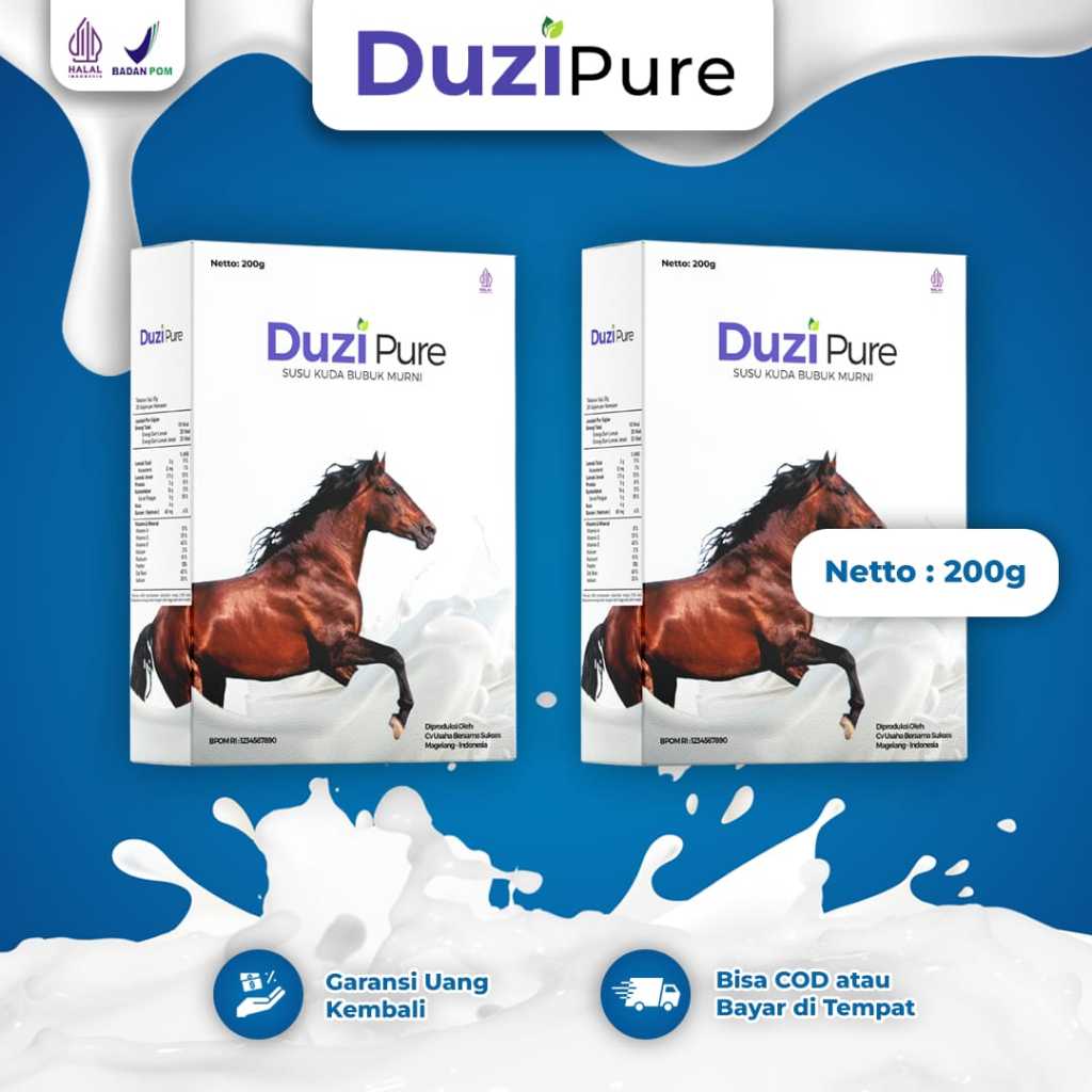 

Duzi Pure - Susu Kuda Lombok Bubuk 200 Gram 2 Box