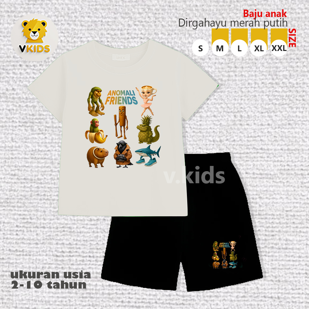KAOS ANOMAILI FRIENDS BAJU SETELAN ANAK KARAKTER KAOS SETELAN ANAK UMUR 1 SAMPAI 10 TAHUN