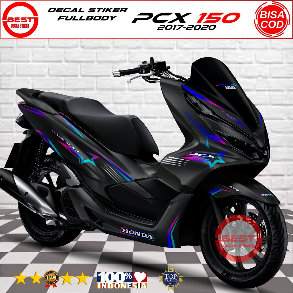 Decal PCX 150 2017-2020 Desain List Bintank Fullbody / Variasi Stiker Fullbody PCX 150 2017-2020