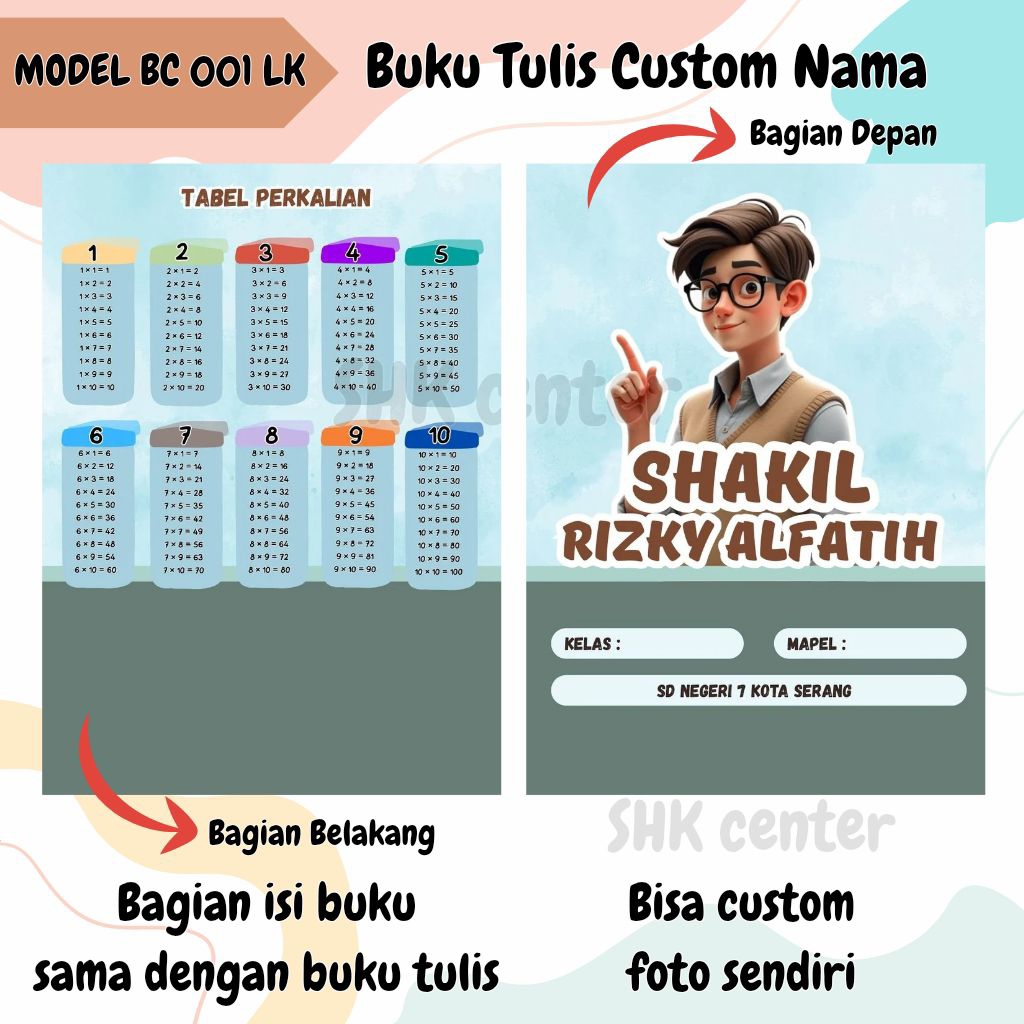 

BUKU TULIS CUSTOM,anak laki laki,BISA PAKAI FOTO SENDIRI..TERMURAH!!!