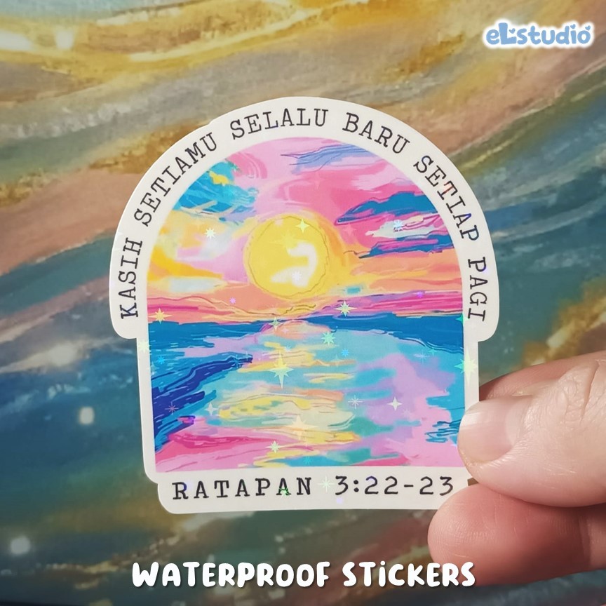 

Kasih Setia Tuhan Selalu Baru Setiap Pagi Glitter Sticker Gospel Waterproof - ELSTUDIO Sticker VINYL Laptop tahan air