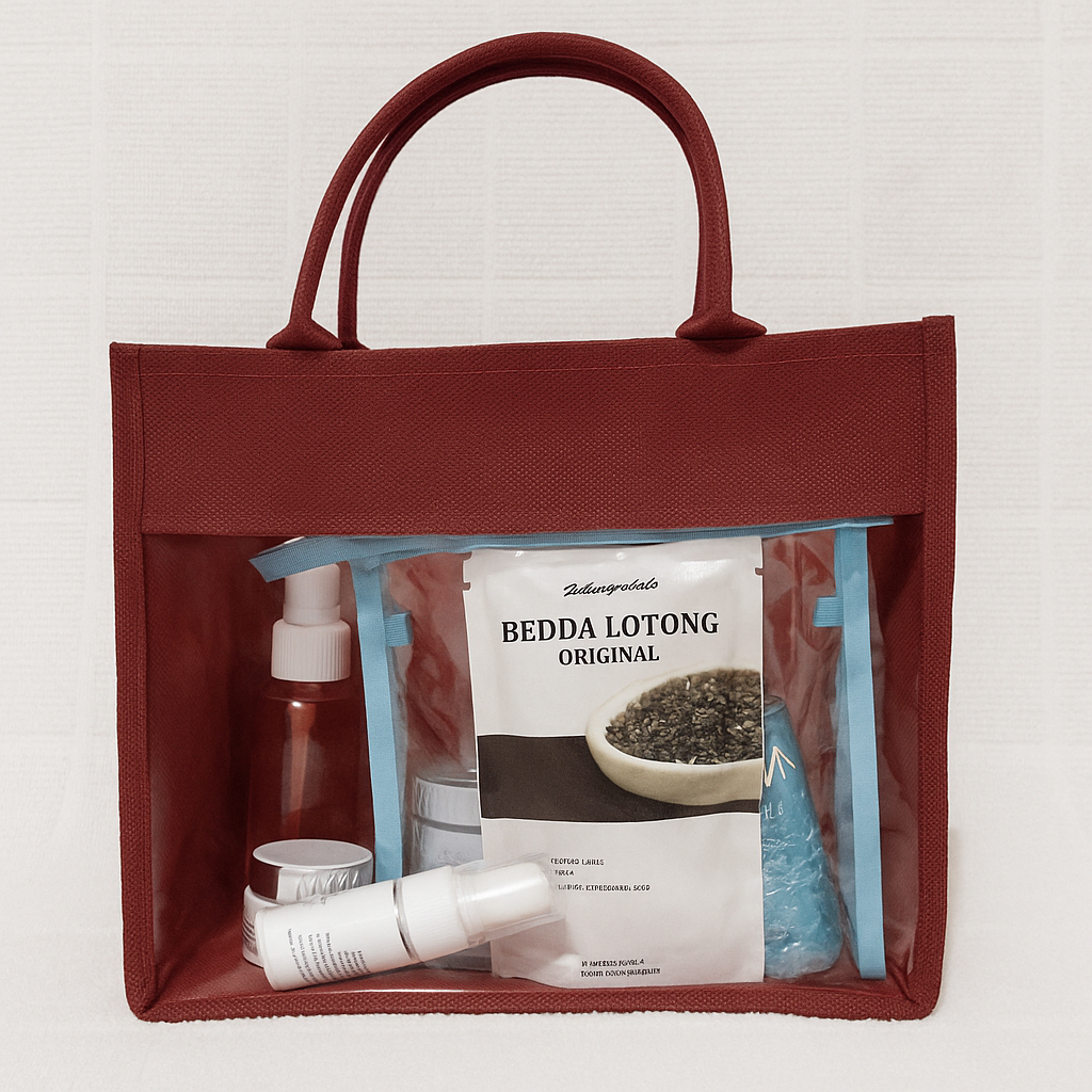 Tas Skin Care || Grosir Konveksi Hampers Bags Comb0+ Canvas kombinasi import ukuran 25x10x20