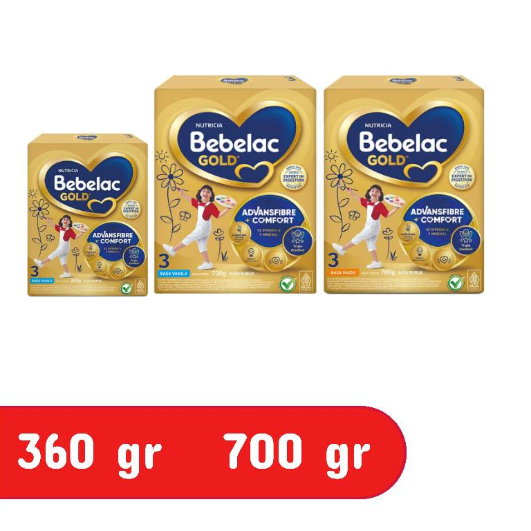 Bebelac Gold 3 Madu/Vanila 360 gr/700 gr