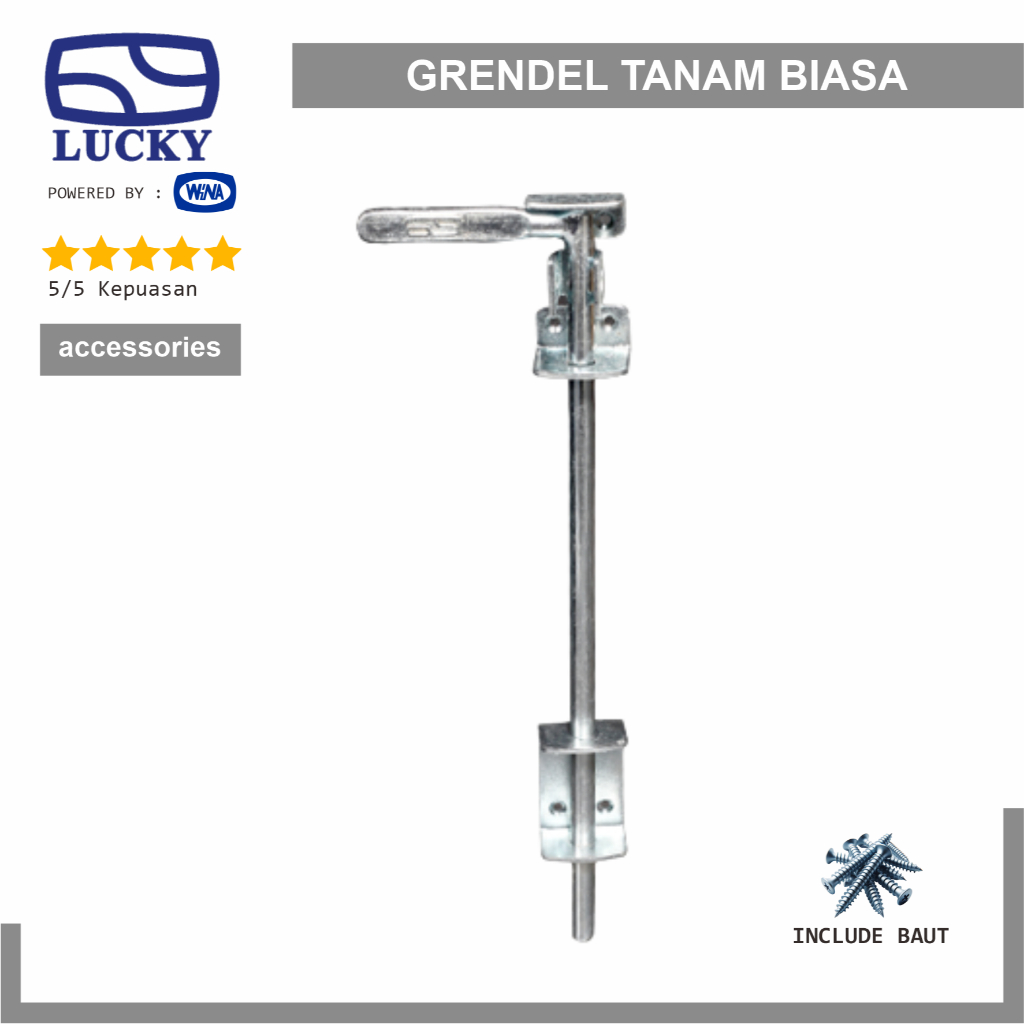 Grendel Tanam Tanpa Roda Lucky Slot Bawah Pintu Lipat - 100% Original