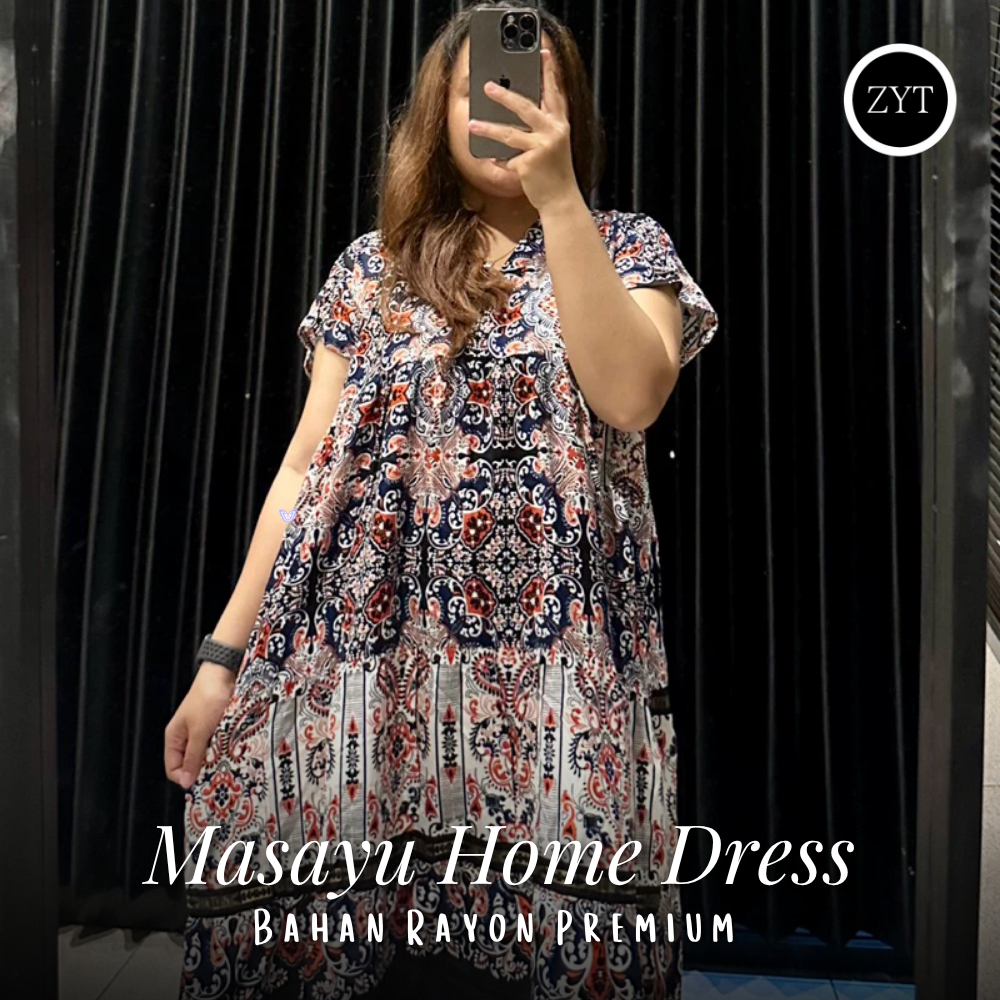 ZYT - Masayu Homedress Rayon Premium Jumbo | Daster Bumil Adem Non Busui | Baju Tidur Wanita Daster 