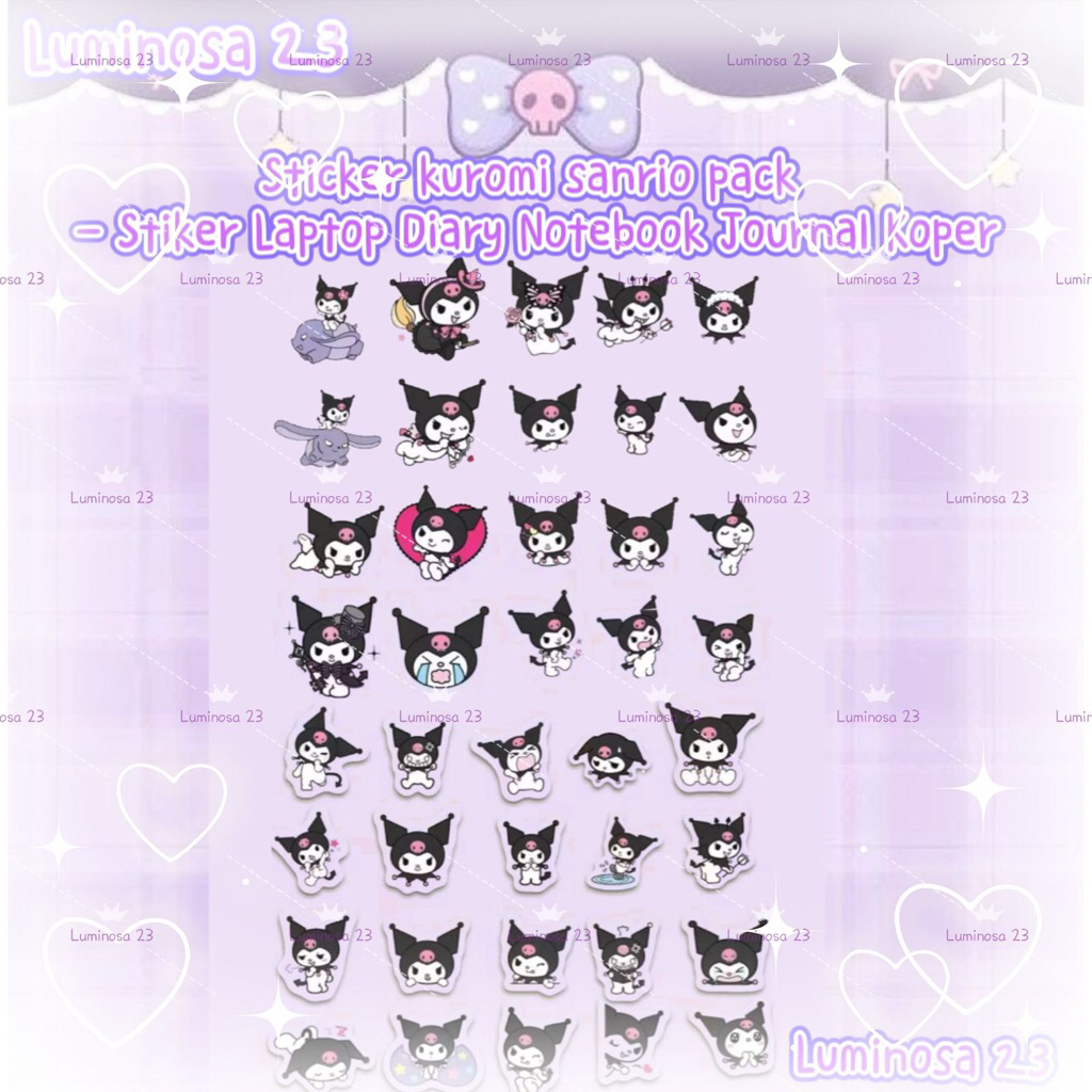 

Sticker Pack (50Pcs) KUROMI SANRIO vinly deco for laptop hp jurnal book