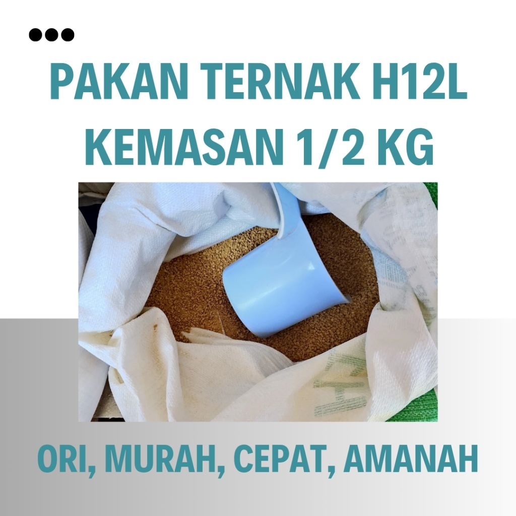 Original 100% Repack H12L  500 Gram 1/2 kg Setengah kilo MAKANAN PAKAN Pelet AYAM | Sri Mulya - Mura