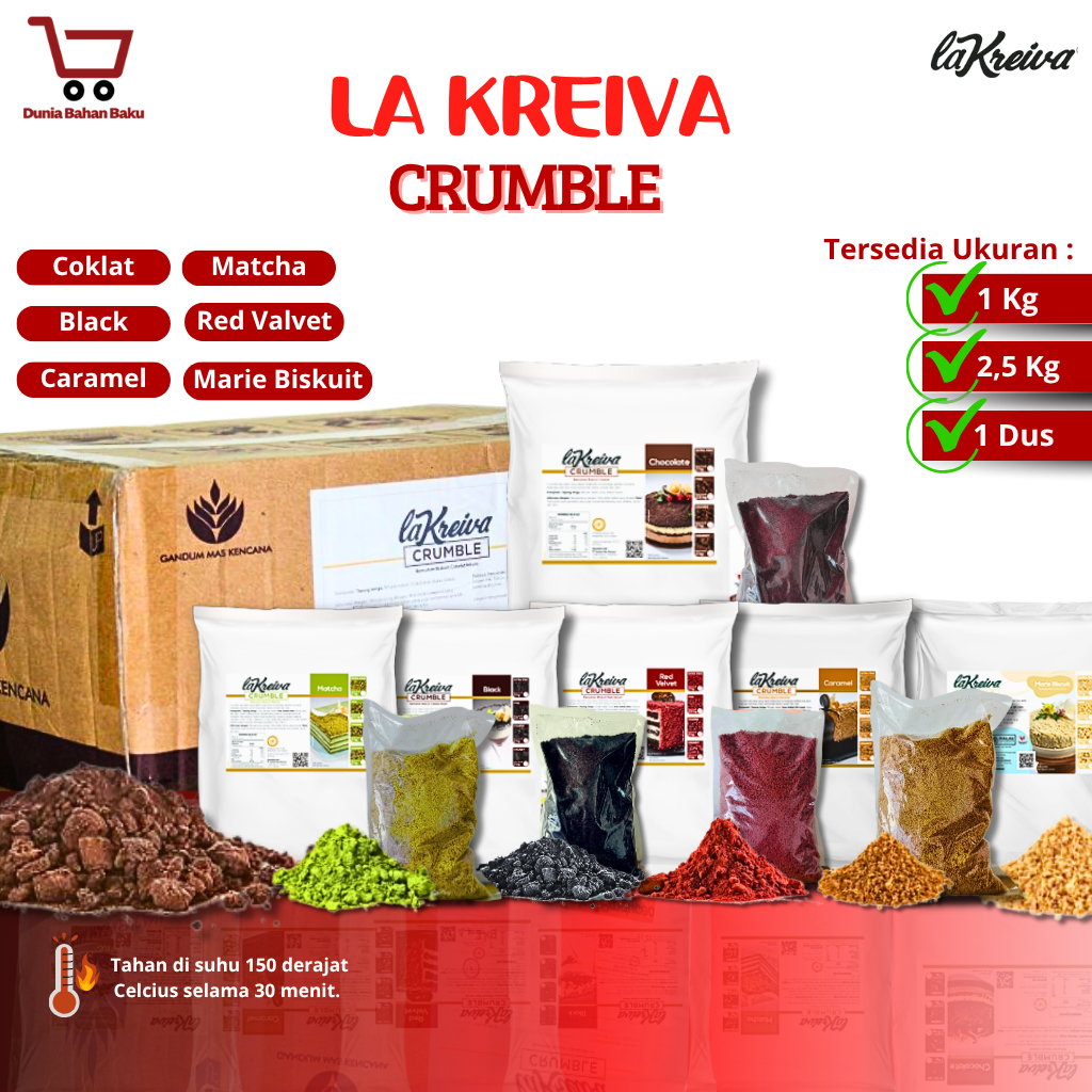 

NEW PRODUCT LA KREIVA COOKIE CRUMBLE CRUMB TOPPING KEMASAN 1 KG