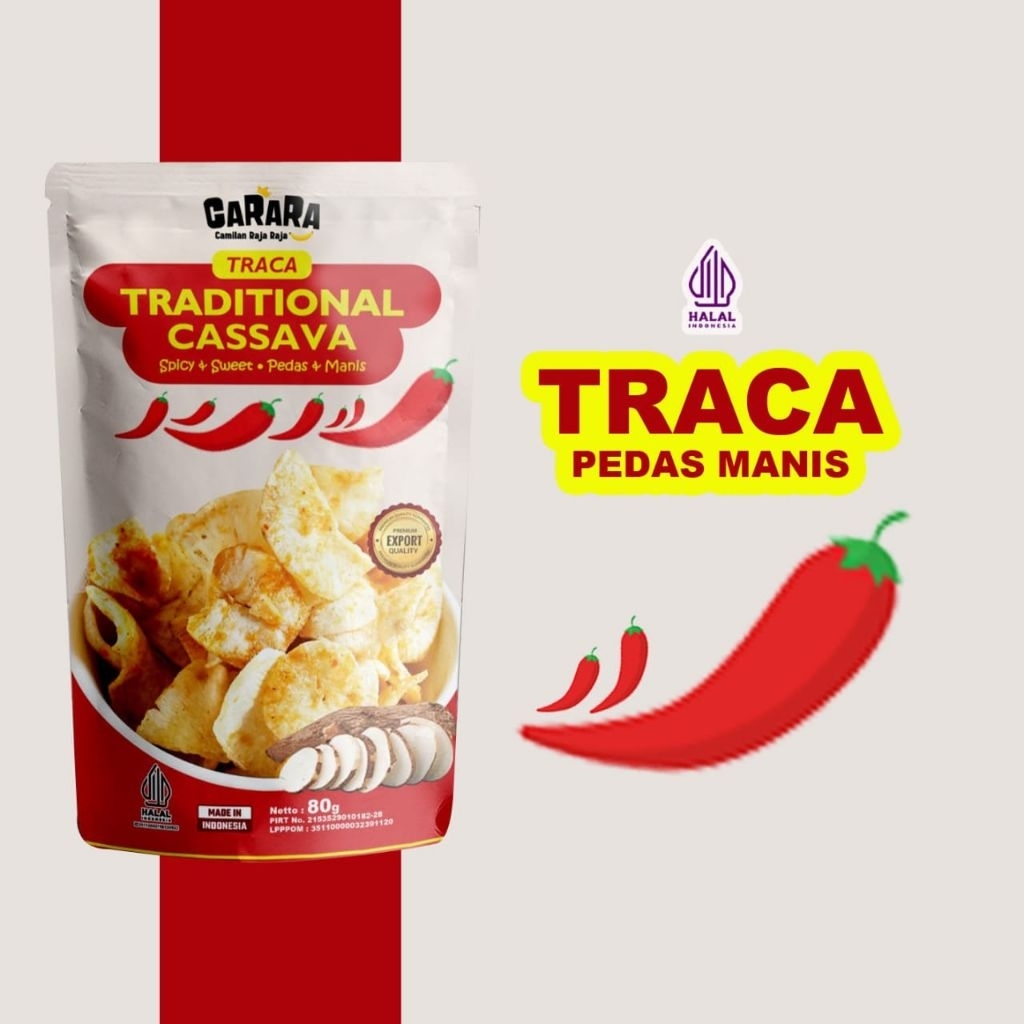

Traca Pedas Manis 80g Keripik Singkong Carara