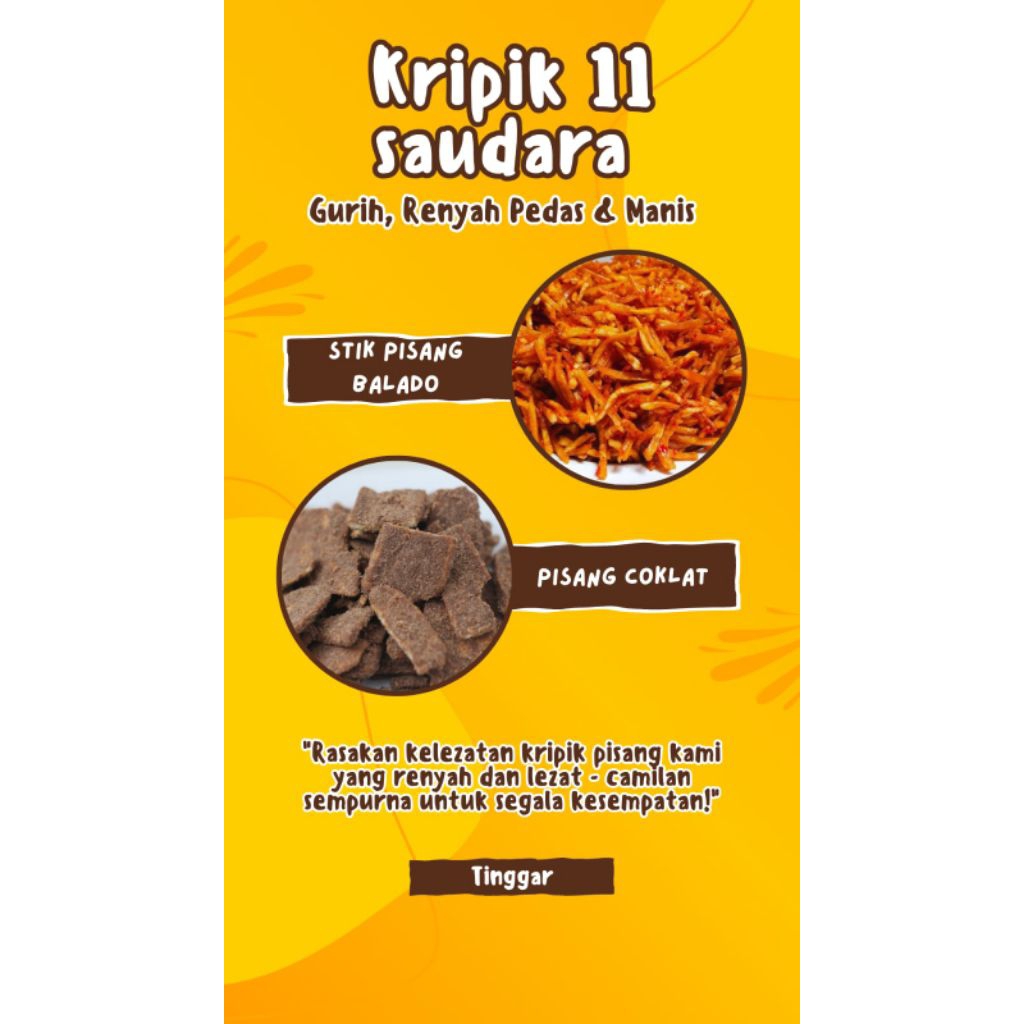 keripik pisang coklat dan stik pisang balado