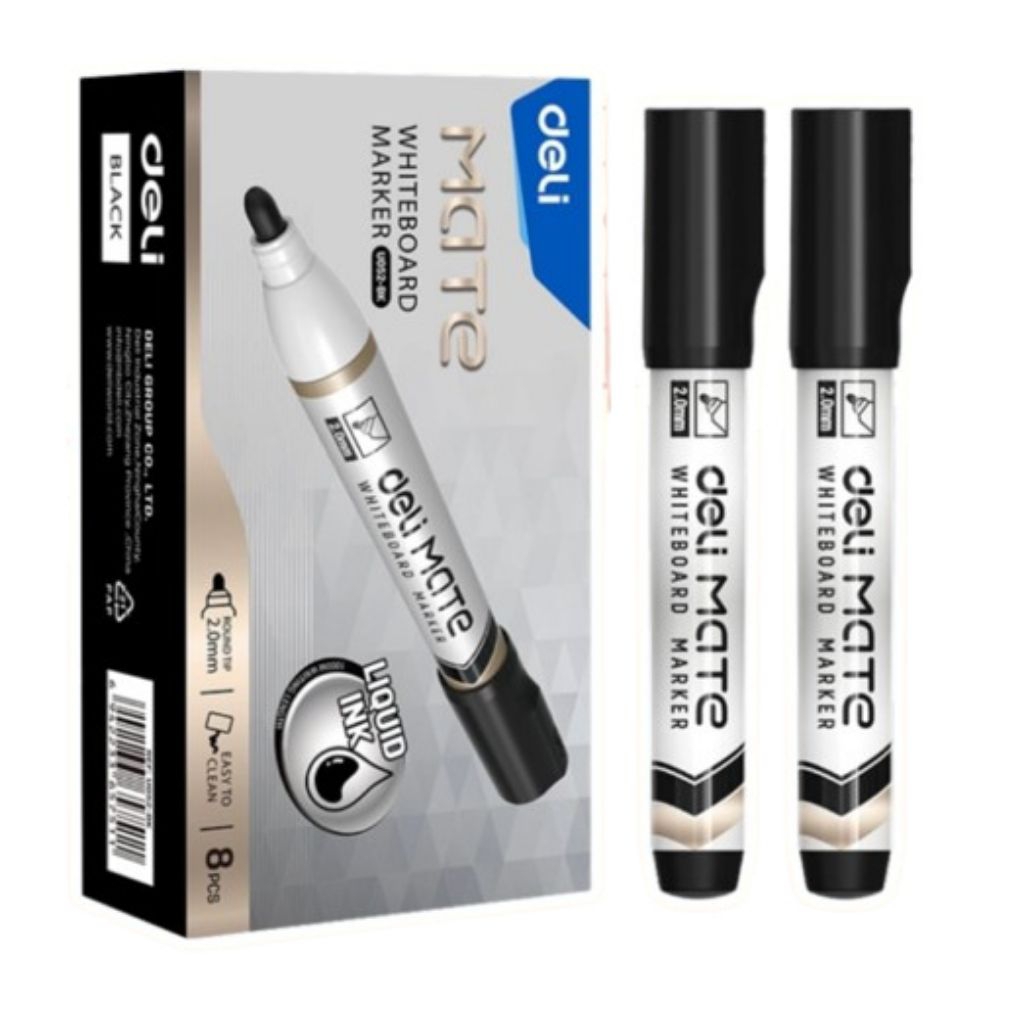 

[YOBANA] DELI WHITEBOARD MARKER BLACK INK SPIDOL PAPAN TULIS TINTA HITAM 2.0MM U003