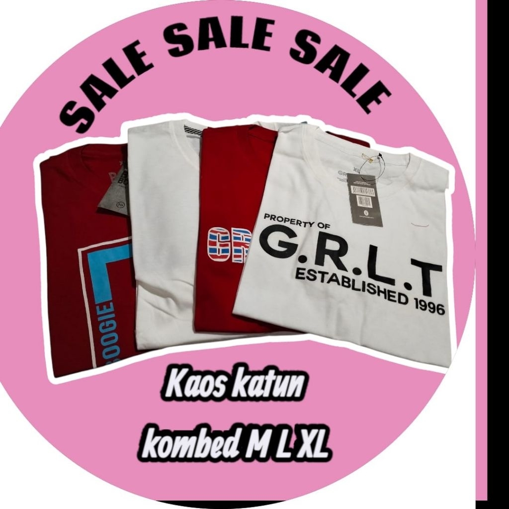 Grosir obral kaos distro pria dapat 3 full print sablon plastisol