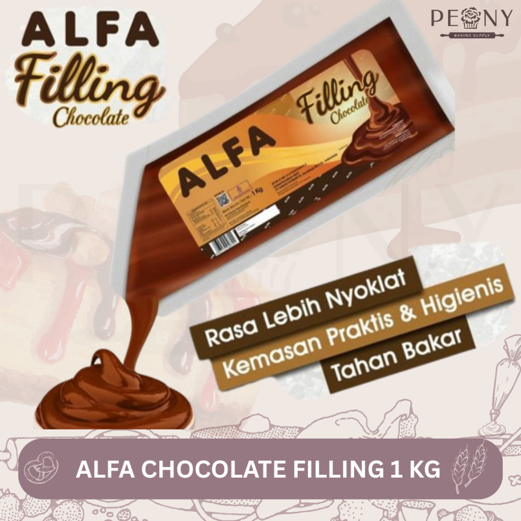 

ALFA CHOCOLATE FILLING KEMASAN 1 KG/CHOCOLATE FILLING UNTUK ISIAN ROTI