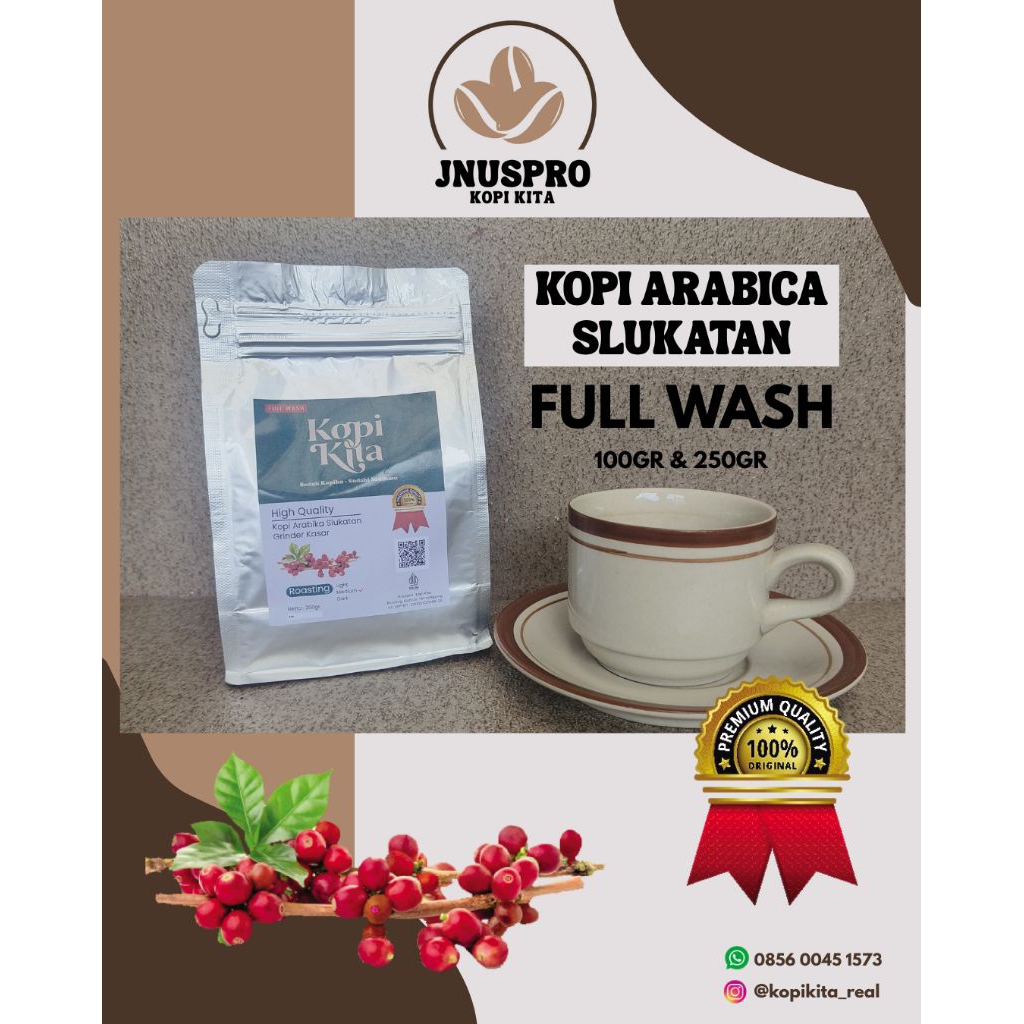 

Kopi Arabica Full Wash Slukatan Wonosobo – 100% Murni Petik Merah 100 gr dan 250gr (Grinder Halus)