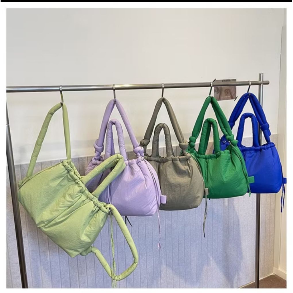 Tas Serut Puffy Bag Besar | Tas Kuliah Selempang | Tas Wanita Kekinian