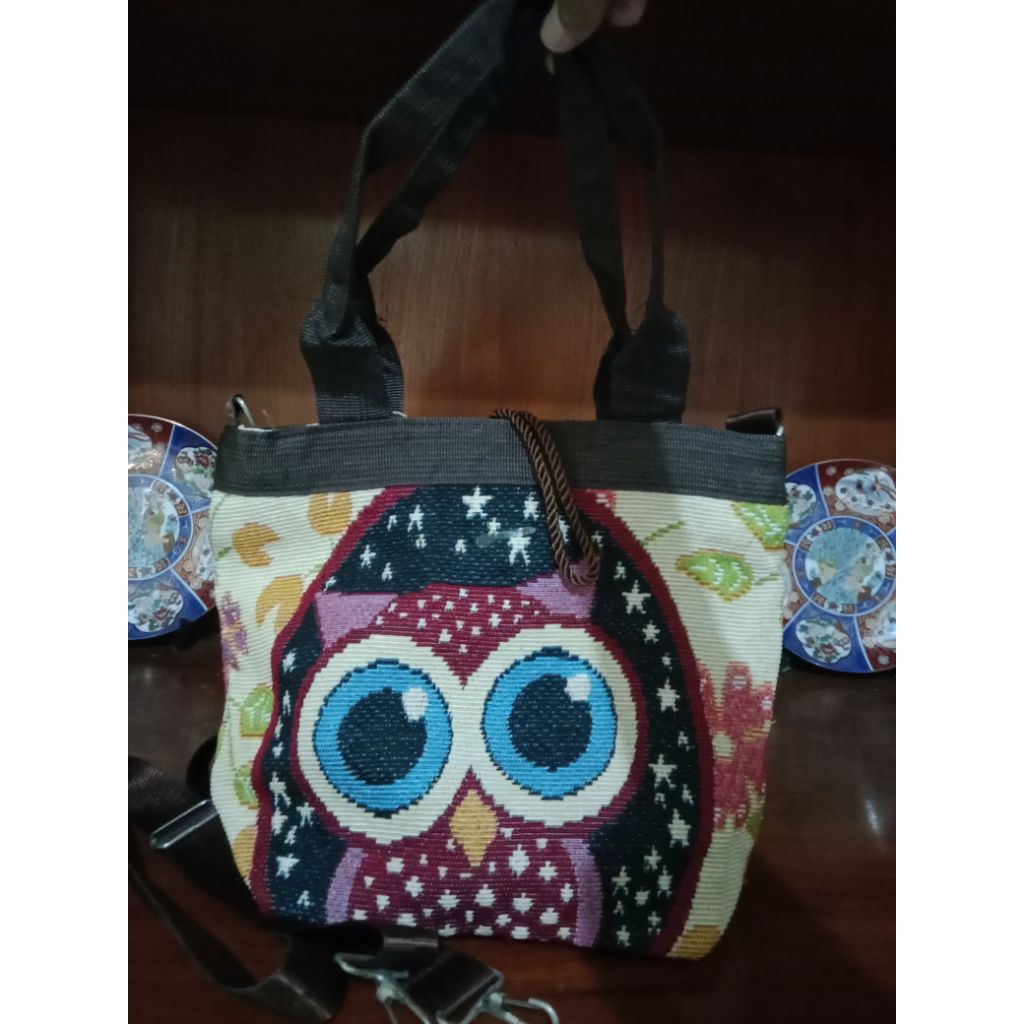 tas kain motif burung hantu
