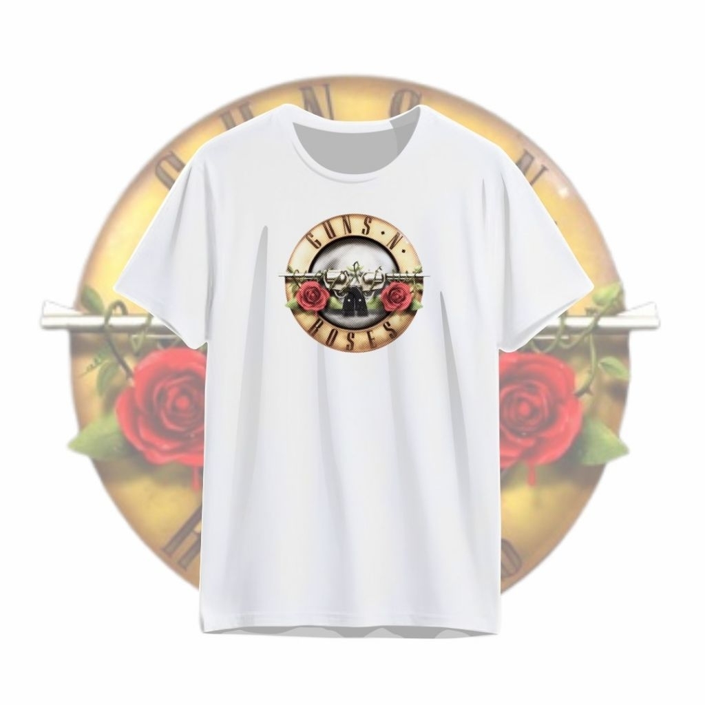 tshirt kaos baju distro band unisex guns n roses - putih