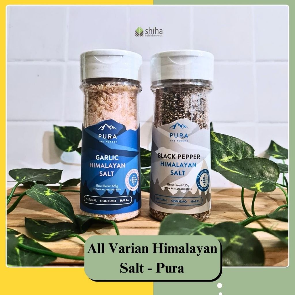 

Pura Himalayan Salt Pepper / Salt Garlic / Garam Himalaya 125g / Pura Himilayan Salt | SHIHA