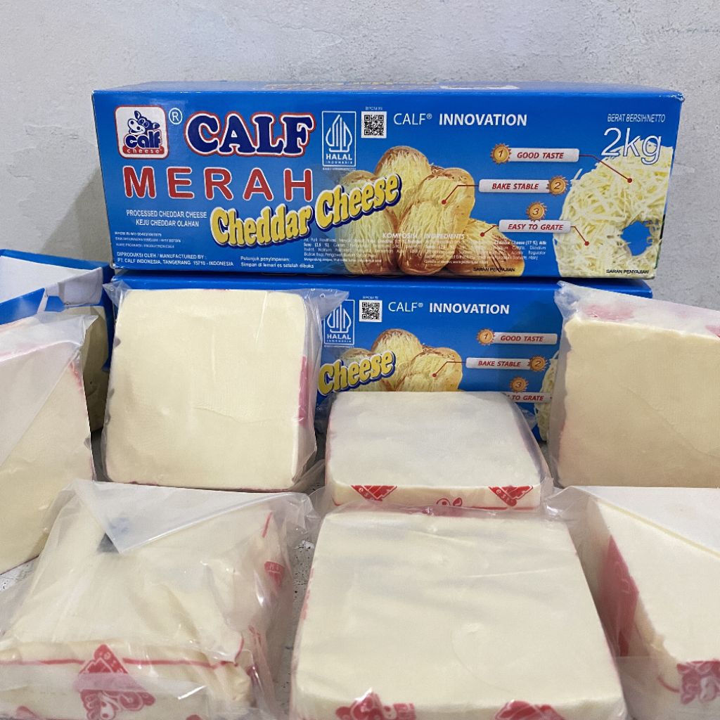 

Calf keju cheddar potongan -+230 gram | keju cheddar calf | keju calf