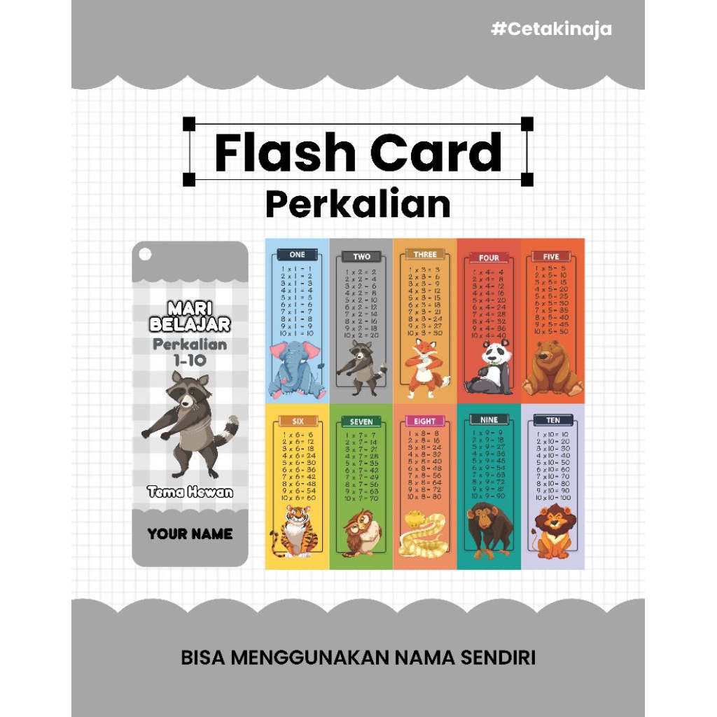

Flash card perkalian Belajar Menghitung Matematika Anak