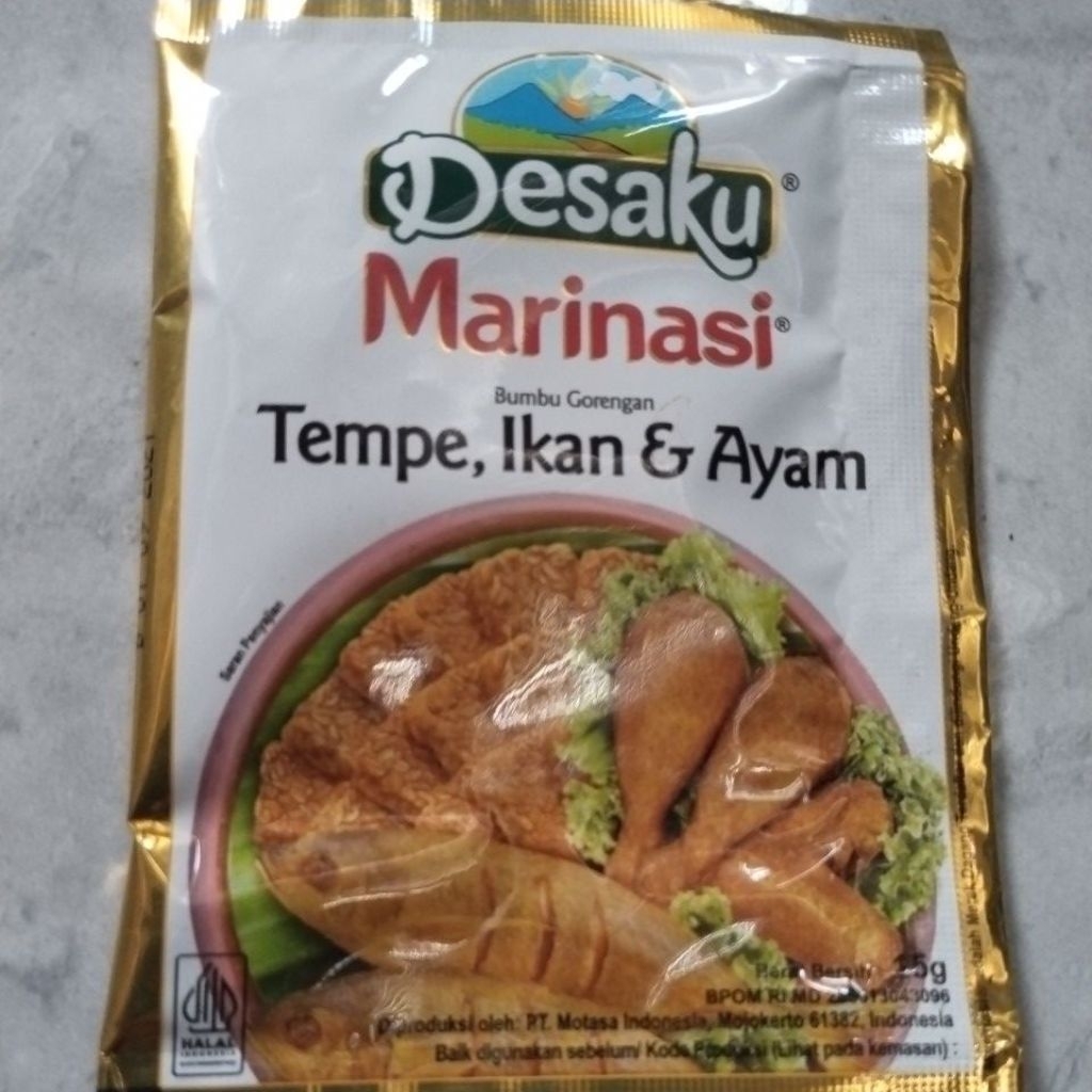 

Marinasi tempe ikan dan ayam Desaku rentengan isi 10 pcs
