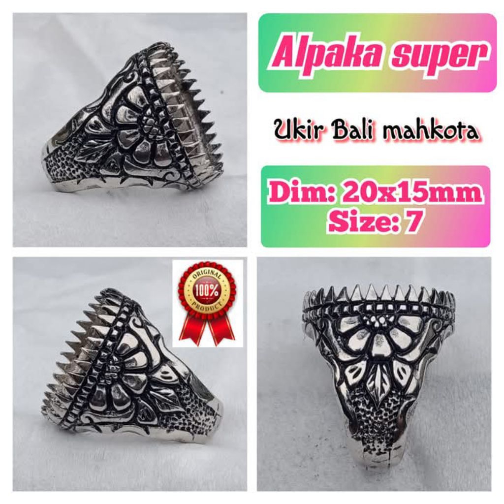 emban batu akik dan permata alpaka super ukir mahkota.10