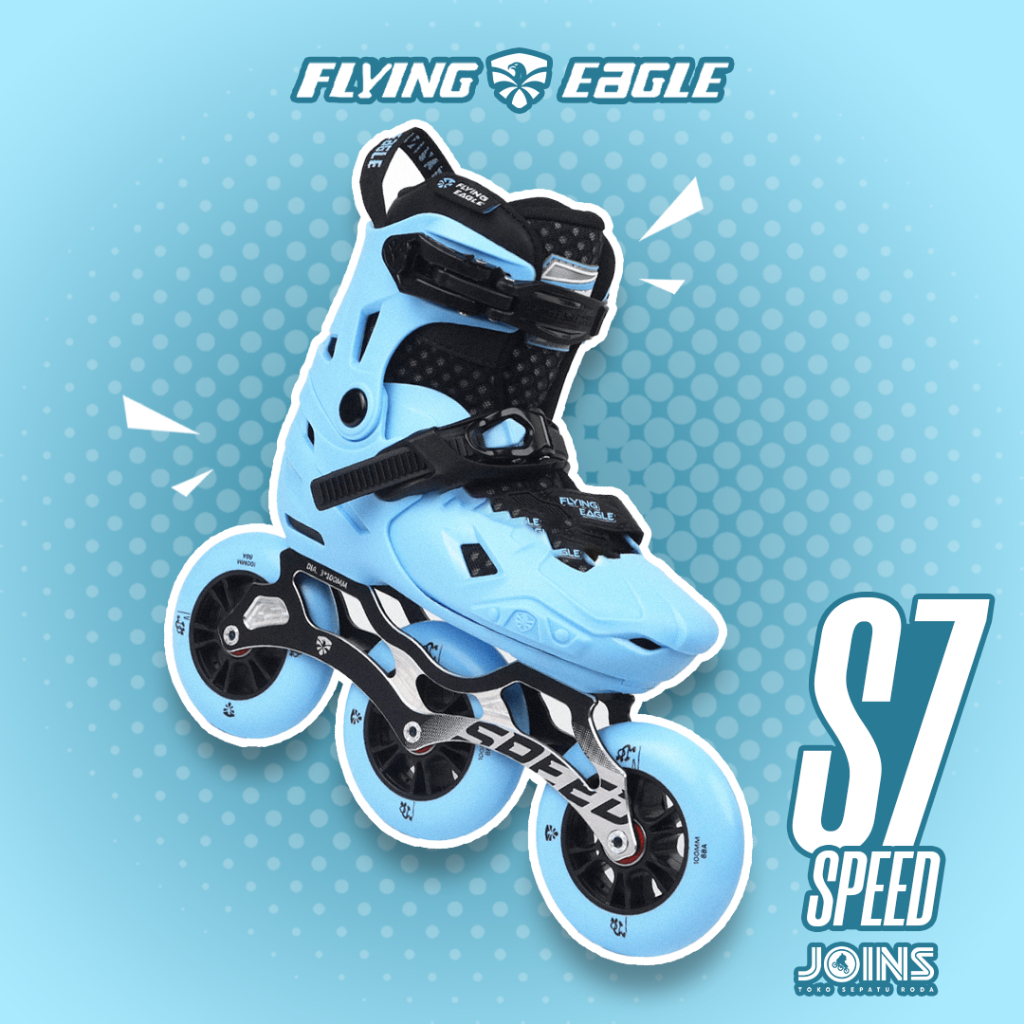 Sepatu Roda Anak Inline Skate Flying Eagle S7 Speed - Blue