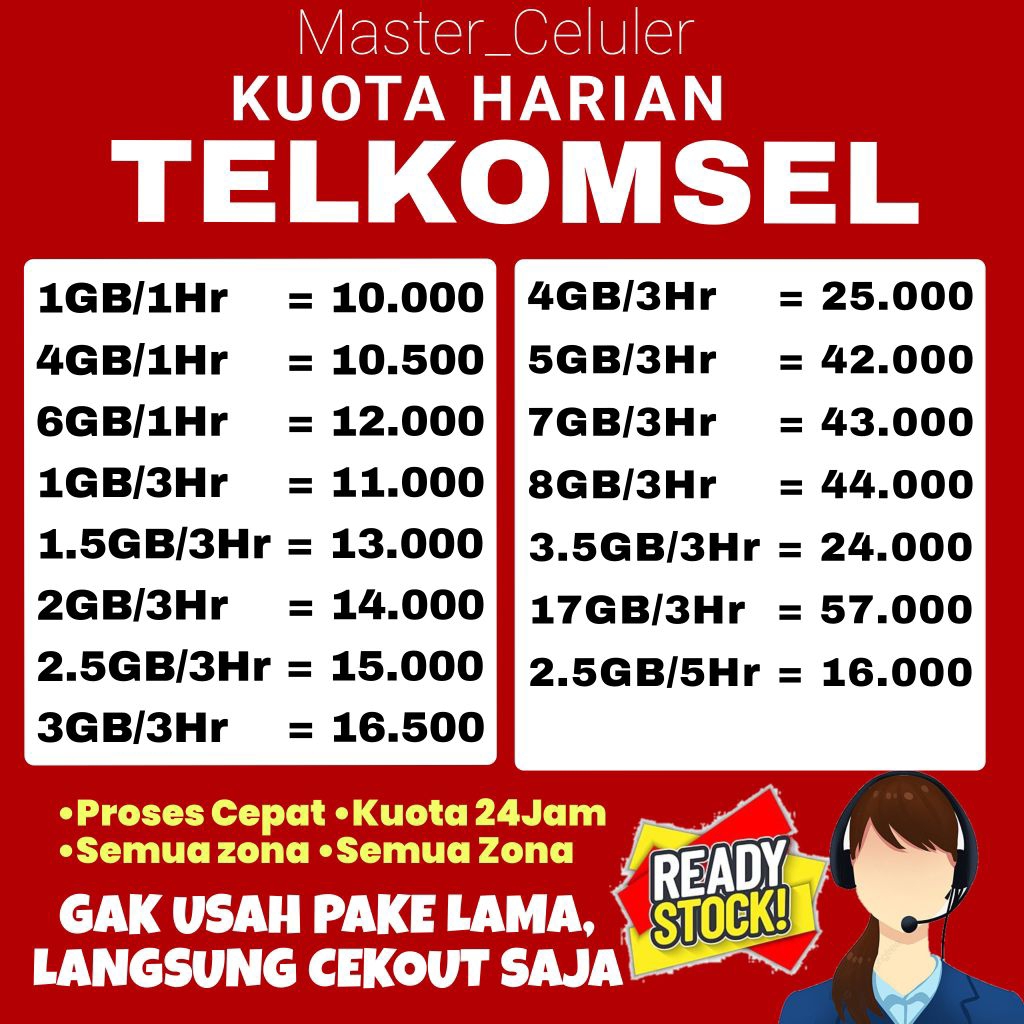 KUOTA/PAKET DATA TELKOMSEL HARIAN MURAH