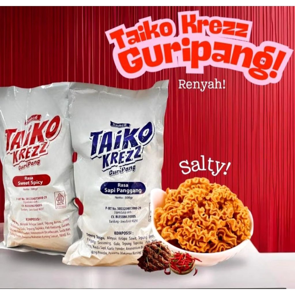

READY MEDAN - TAIKO KREZZ GURIPANG KEMASAN 500 GRAM CEMILAN VIRAL