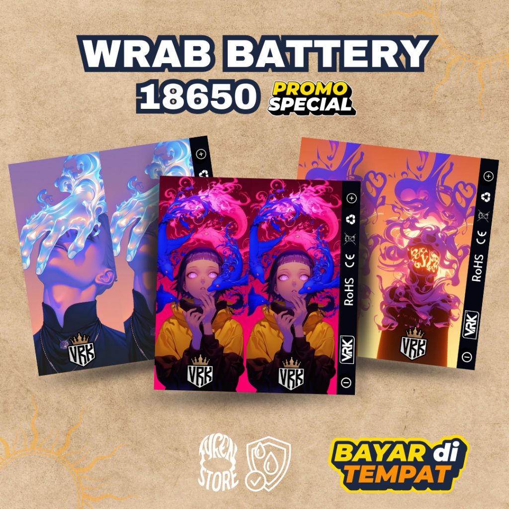 

WRAP BATERAI VRK 18650 CUSTOM KARAKTER ANIME – Gambar HD Nggak Pasaran! Anti Air dan tahan lama