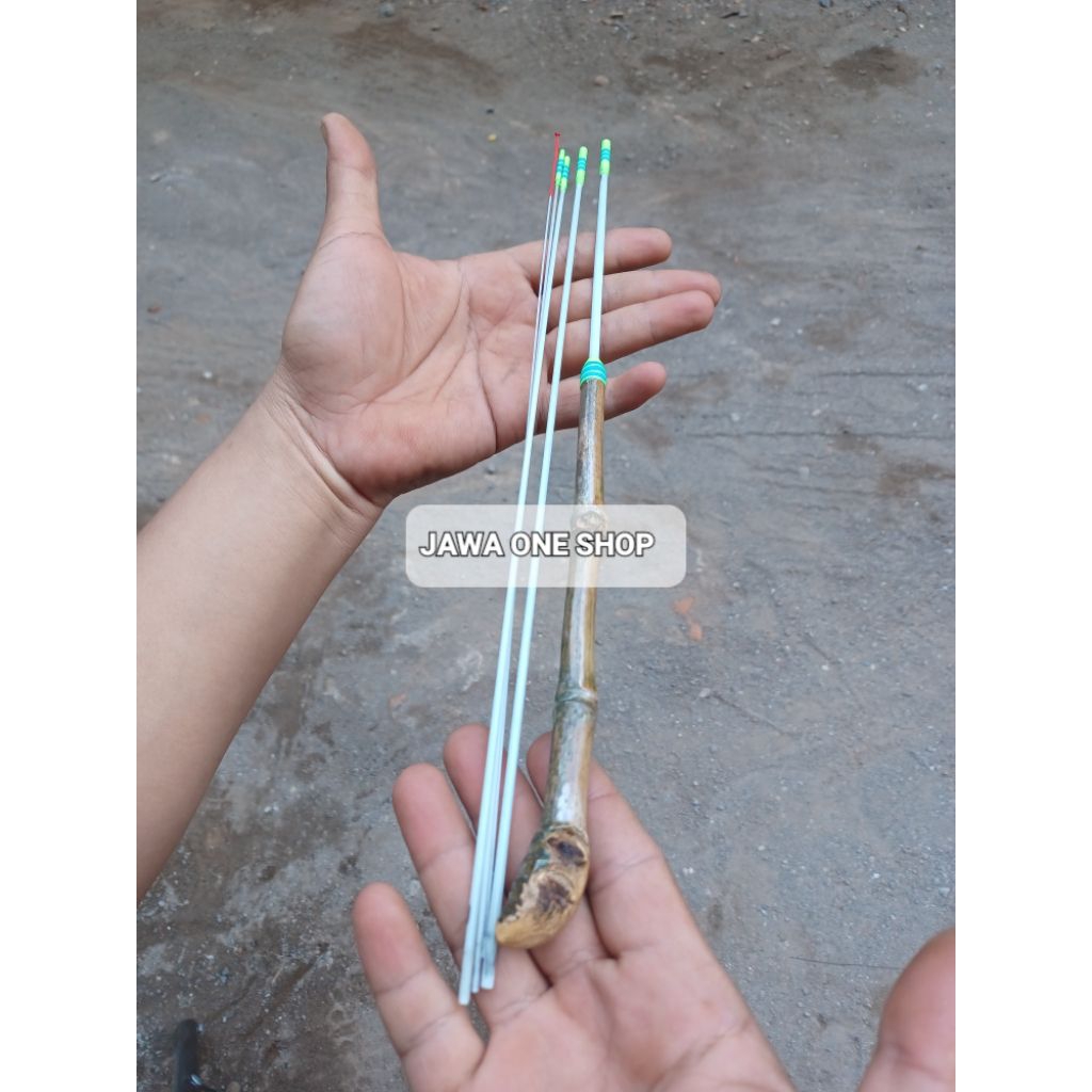 [150cm] Joran tanago sambung 4 gagang Clasik Bambu Alami Full Pernis