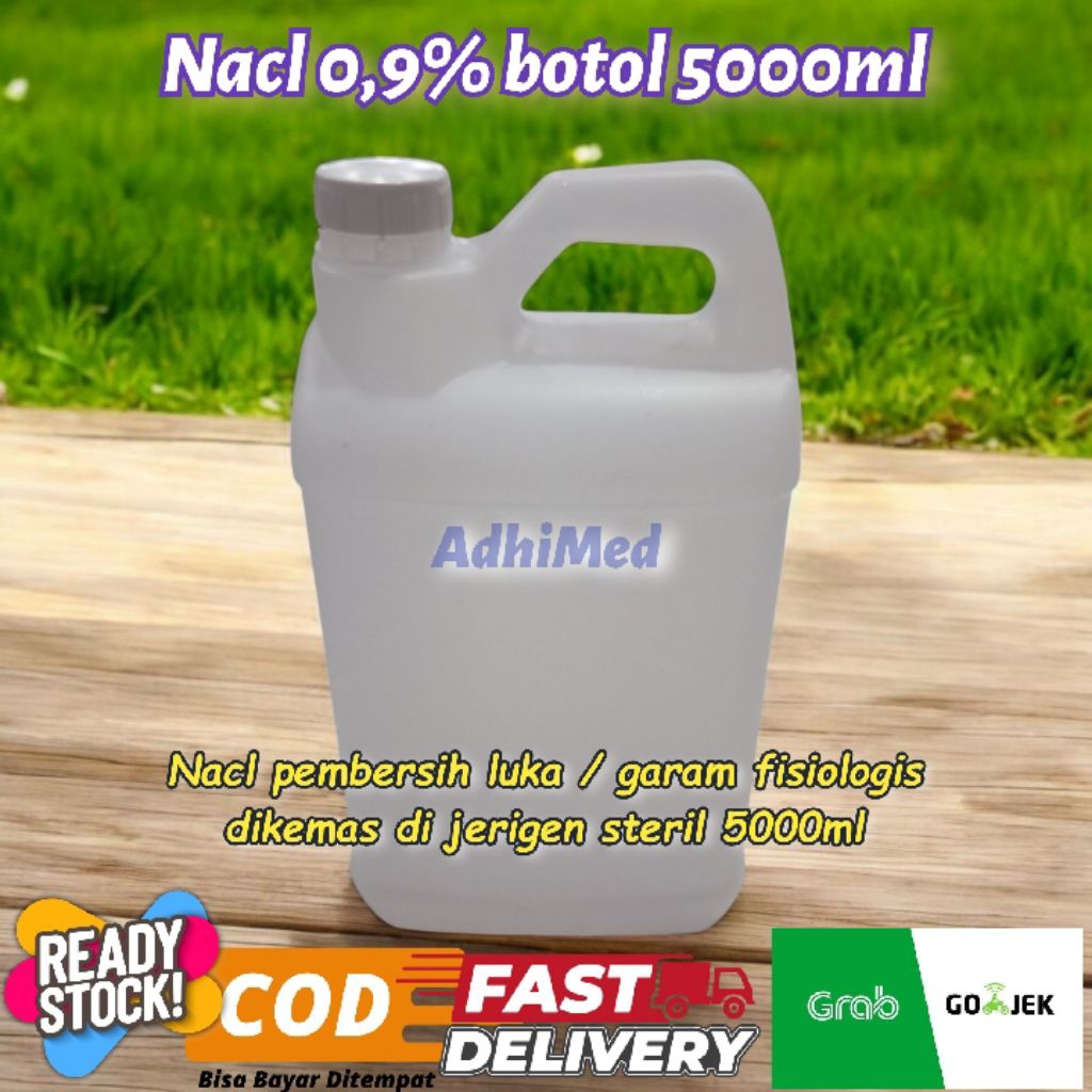 nacl 0,9% 5liter / garam fisiologis 0,9% 5 liter / cairan pembersih luka 5 liter