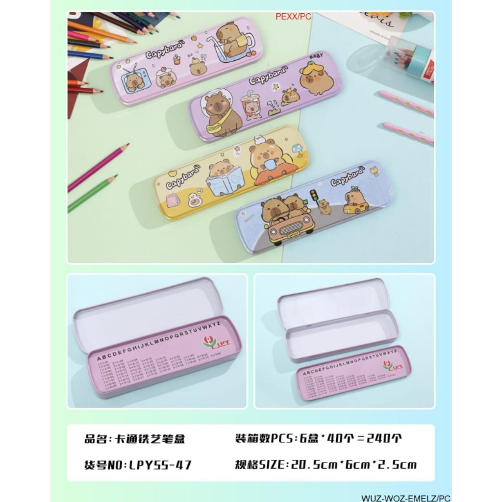 

Kotak Pensil Kaleng LPY55-47/Kotak Pensil Kaleng Mini Capybara/Pensil Case Mini Lucu Karakter/Per Pcs