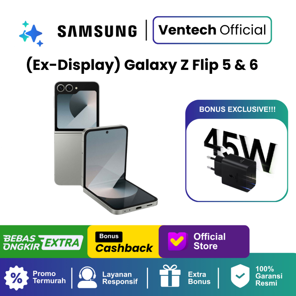 (Ex-Display) Samsung Galaxy Z Flip 6 | [8/256 8/512GB 12/256GB 12/512GB] Cream, Mint, Lavender, Grap