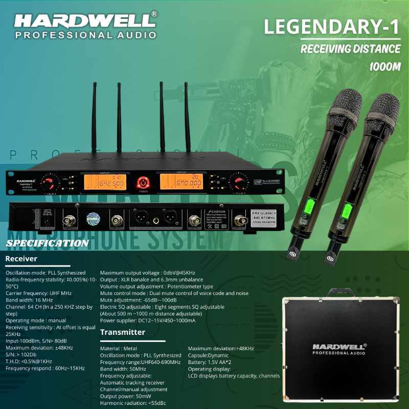 MIC WIRELESS HARDWELL LEGENDARY 1 / LEGENDARY1 MIKROFON HARDWELL ORIGINAL MIK