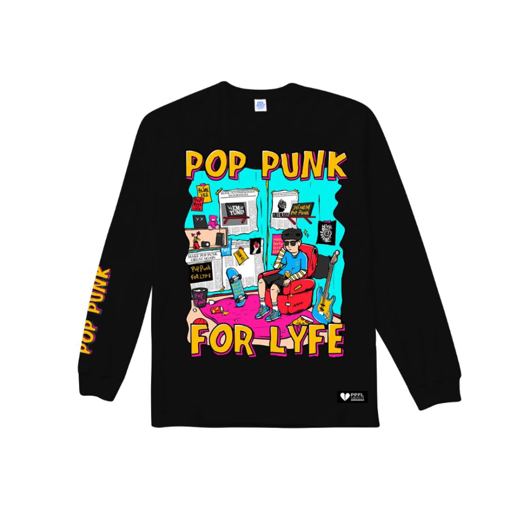 Longsleeve Pop Punk for Lyfe | Kaos Panjang Pop Punk for Lyfe | Kaos PPFL | Longsleeve Skena | Kaos 