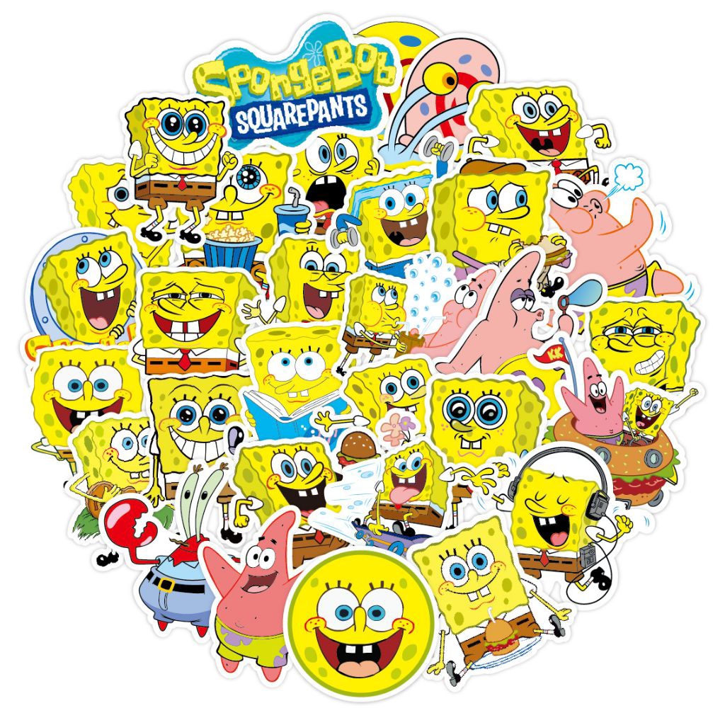 

[50 Pcs] DECO STICKER | STICKER DIY | JURNAL AESTHETIC [DS106] SpongeBob, buku catatan, botol air, koper, laptop, ponsel kartun HP LAPTOP TUMBLER