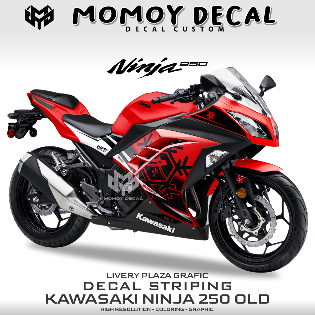 striping ninja 250 fi desain custom kanji 1/ stiker motor Kawasaki ninja fi/ decal custom ninja 250 