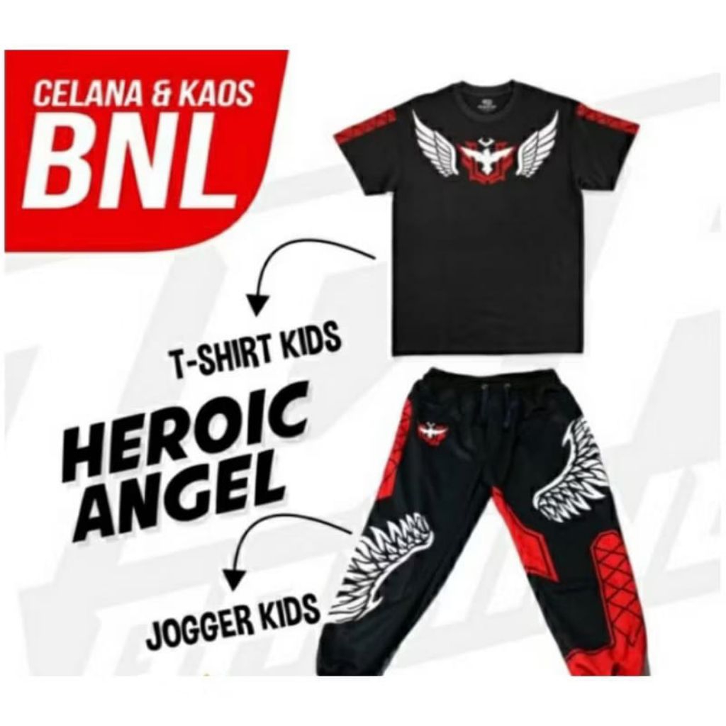 Setelan Kaos FreeFire anak Heroic Angel //Setelan FreeFire anak 4-13 tahun