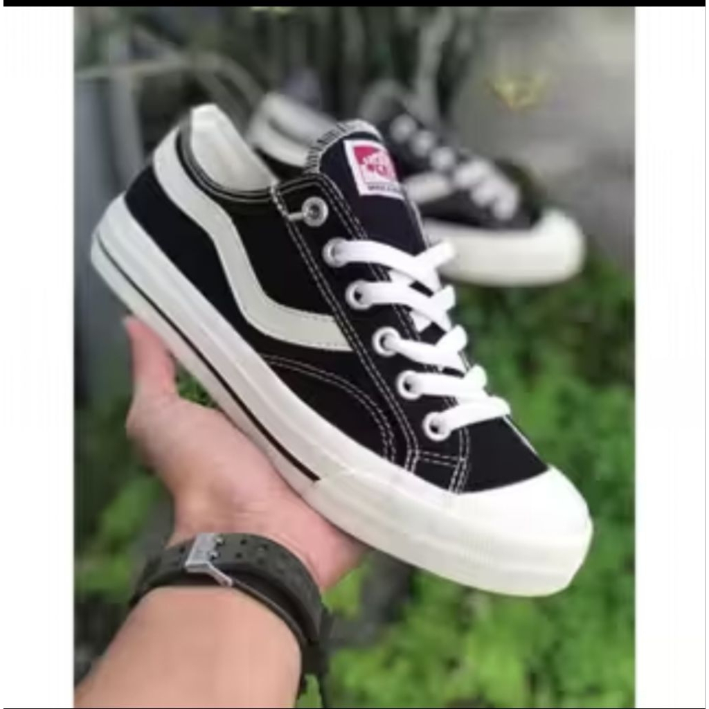 Sneakers casual pria wanita Sepatu Ventela Hitam putih dan Hitam Polos/Sepatu Sekolah Pria Dan Wanit