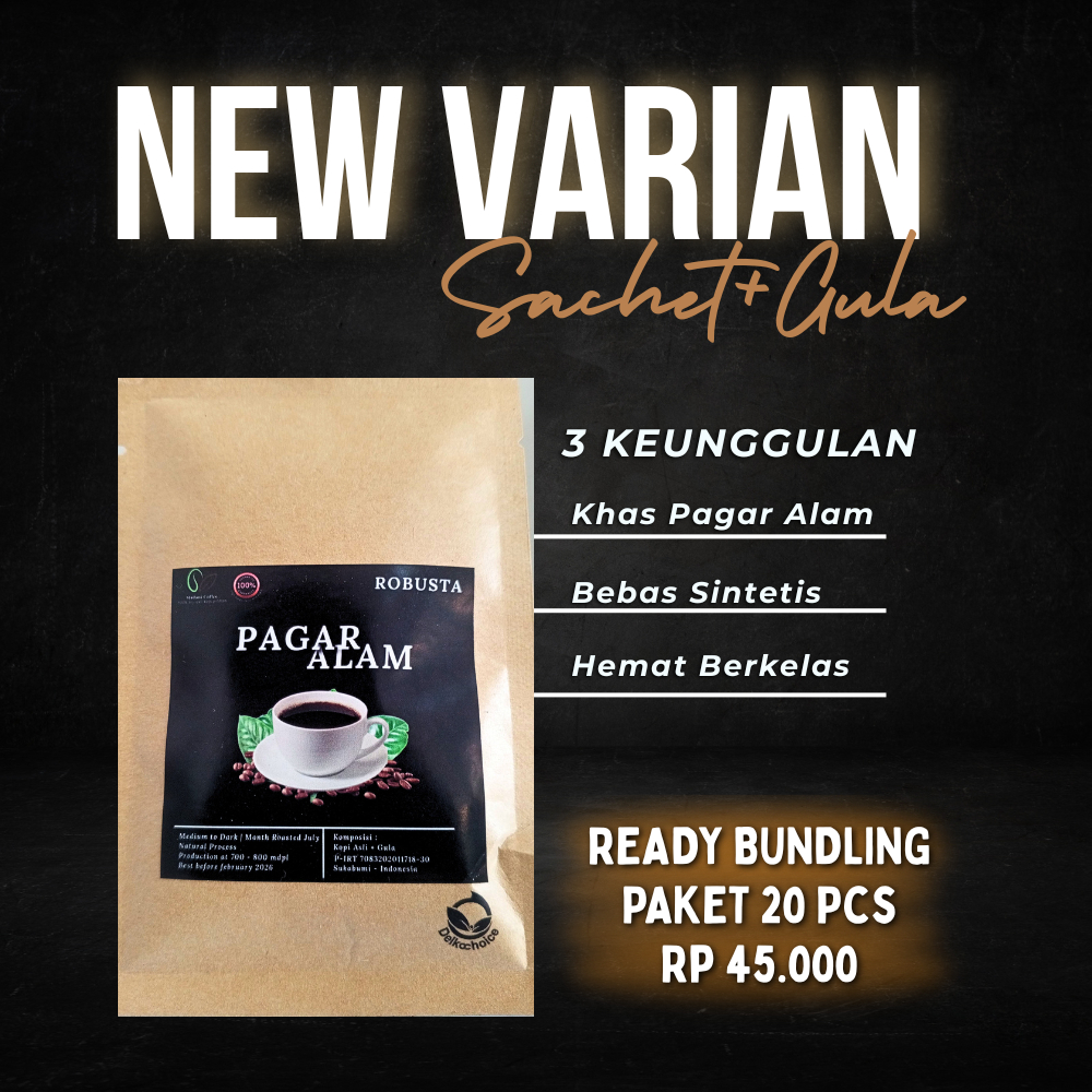 

Madani Coffee Sachet Kopi Robusta Pagar Alam + Gula Natural Proccess Bundling 20 Pcs