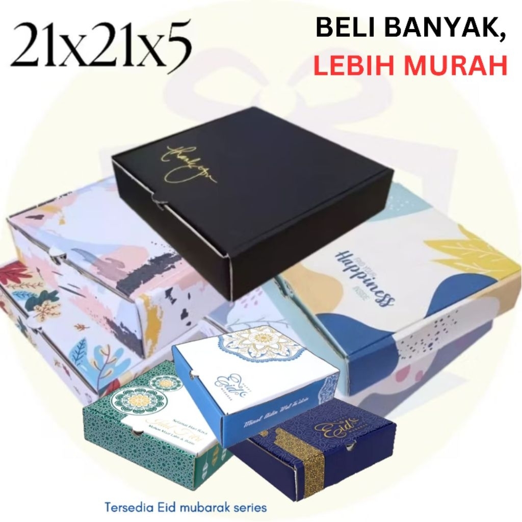 

box kemasan ukuran 21x21x5, box hampers/box kado/box pizza