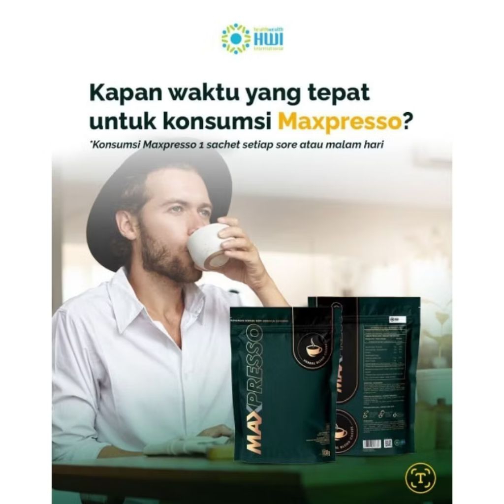 

Maxpresso HWI Original 100% Asli BPOM / Kopi Maxpreso Coffee Ginseng stamina Kesehatan